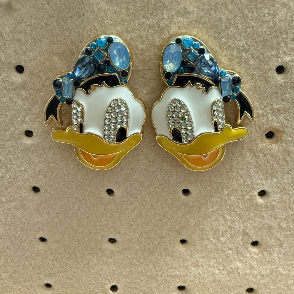 Donald Duck Rhinestone Earrings